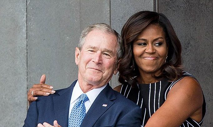 Work Besties: 6 Heartwarming Photos of Michelle Obama & George W. Bush